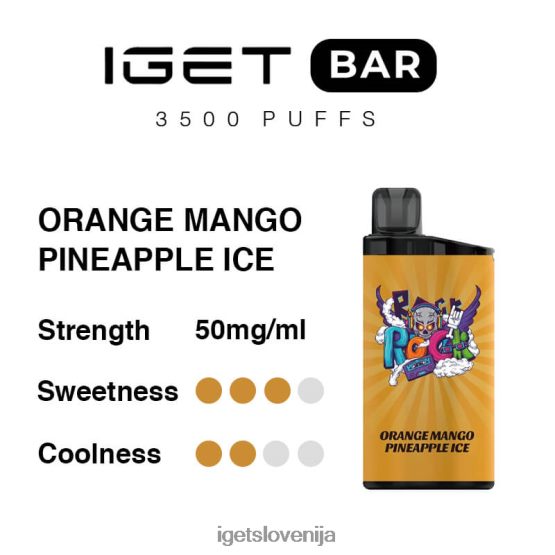 IGET Eshop bar 3500 vdihov pomarančni mango ananasov led PPH6J290