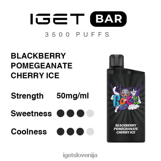IGET Vape bar 3500 vdihov robidovo granatno jabolko češnjev led PPH6J285
